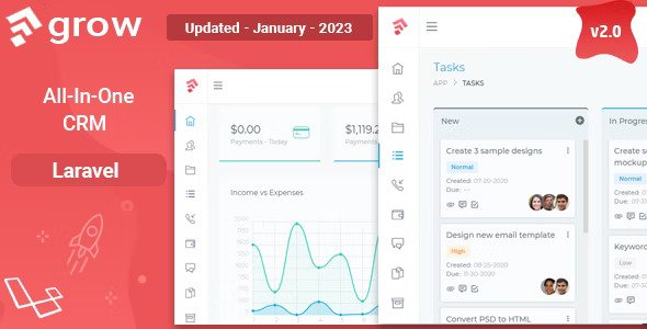 Grow CRM v2.8 Laravel Project Management