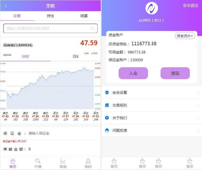 2021最新单手机版双融/金融系统 K线正常完美运营版