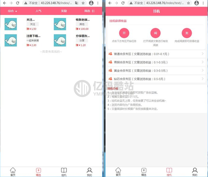 挂机赚钱自动阅读文章赚钱系统_任务接单发单平台源码下载插图3