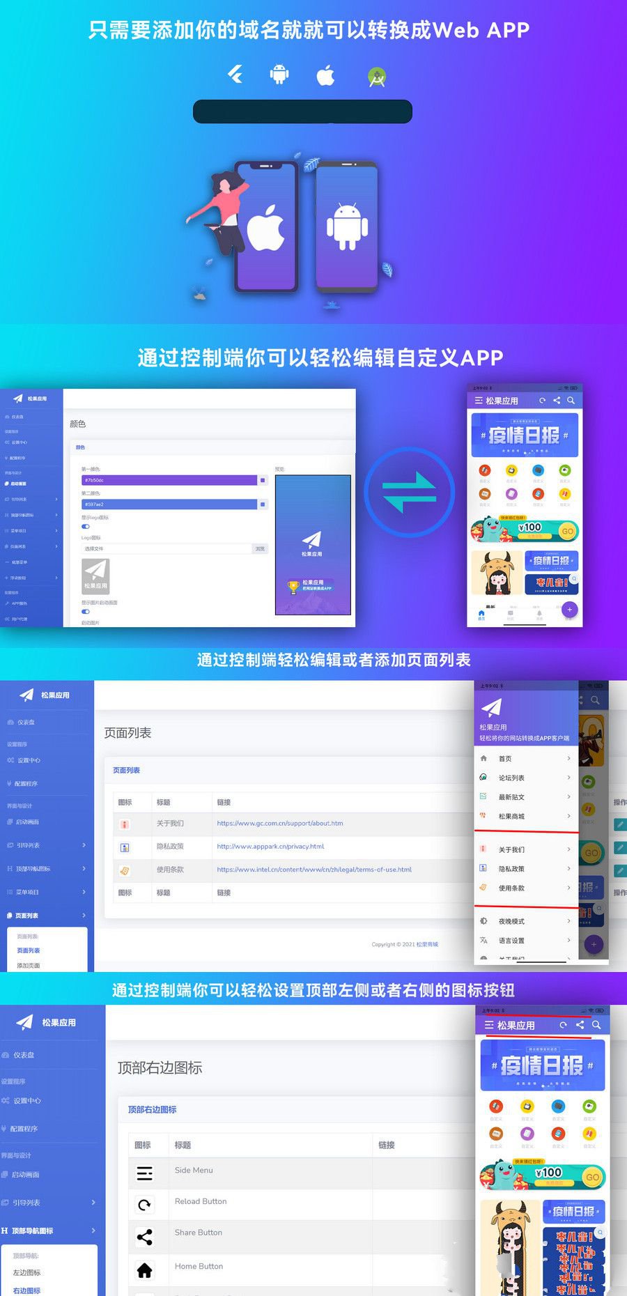 基于Flutter开发网站转换成APP源代码 网站生成APP源代码带控制端