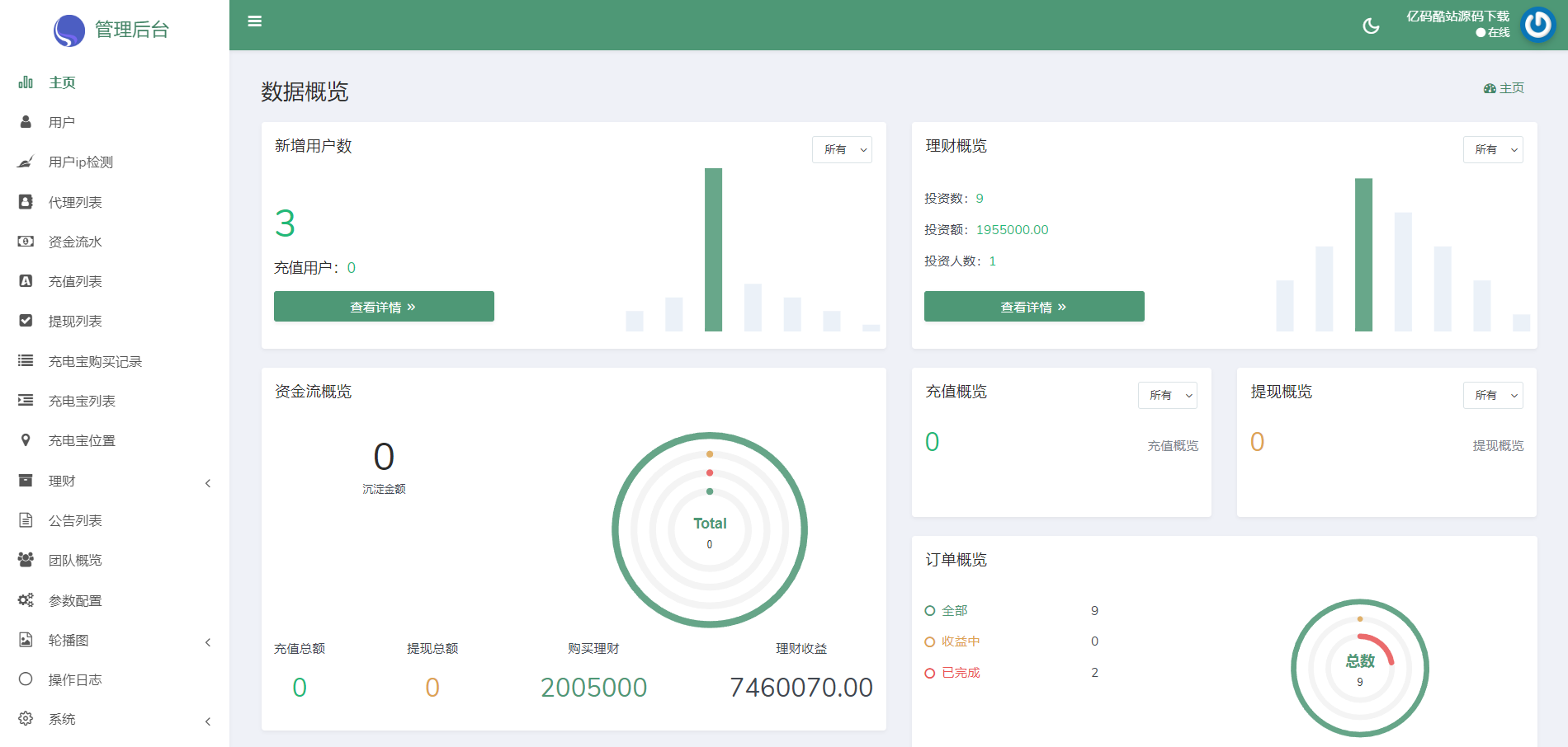 中英文双语共享充电宝项目源码下载/投资理财源码/五级分销返利/地图显示模式/VUE编译后前端插图3