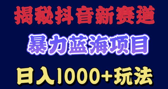 揭秘抖音新赛道 暴力蓝海项目 日入1000+玩法