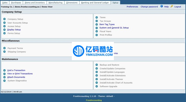 FrontAccounting 会计管理系统 v2.4.4