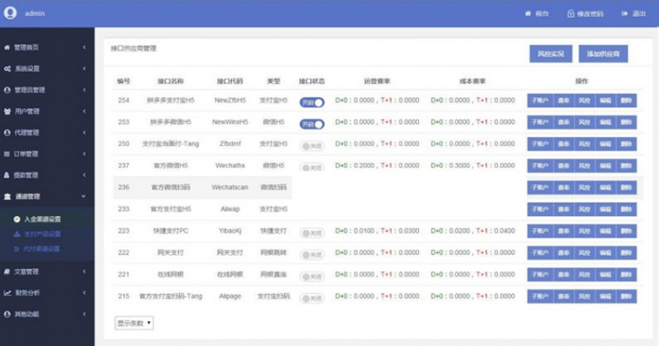 2019第三方第四方支付运营级系统平台源码 支持多个渠道 带小白搭建教程