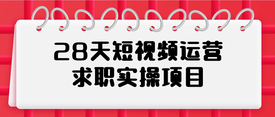 28天段视频运用课程：28天短视频运营求职实操项目