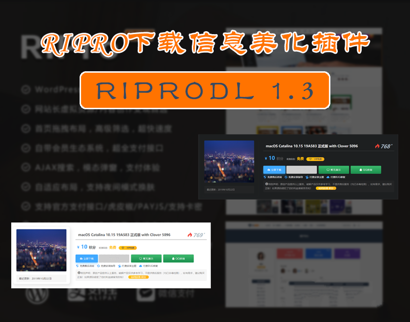 WordPress ripro dl文章页付费下载插件V1美化版本