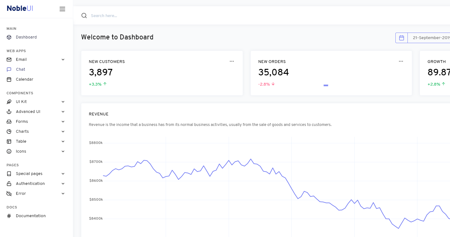 Bootstrap管理模板NobleUI_网站源码下载