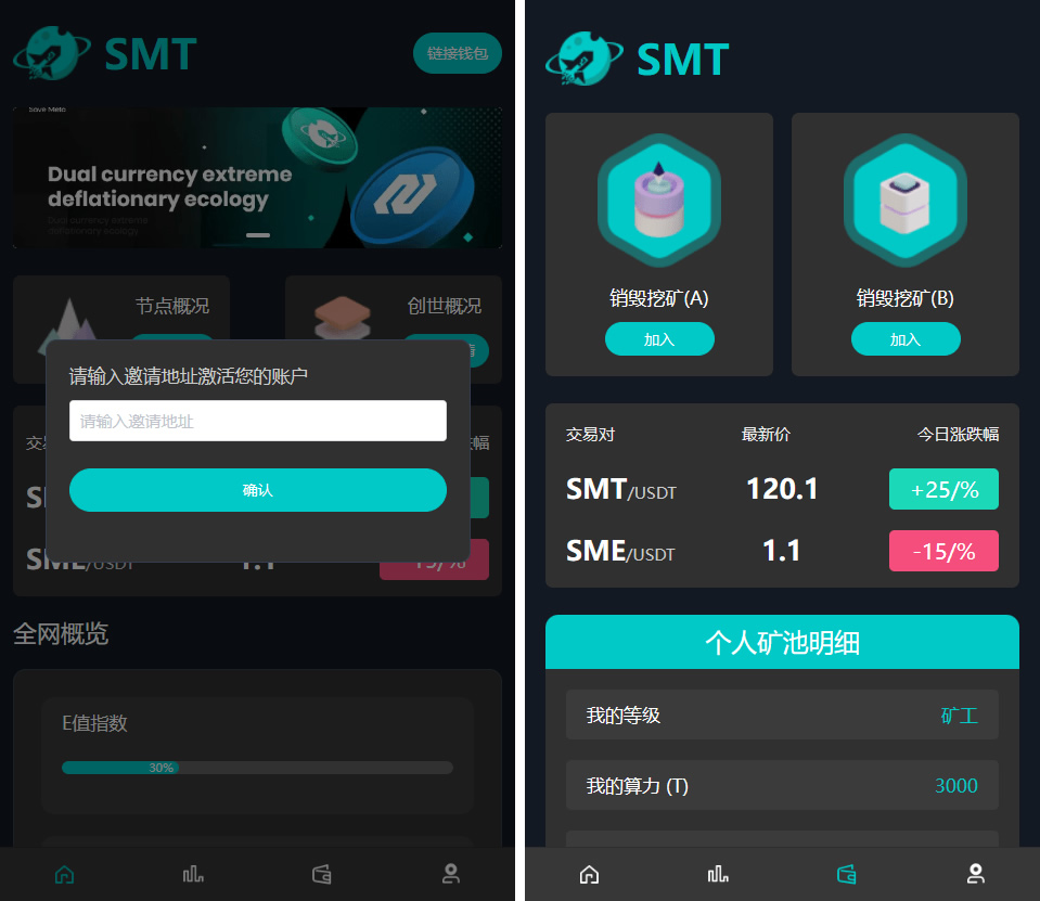 SMT挖矿理财源码,虚拟币区块链挖矿源码,云挖矿投资理财系统源码