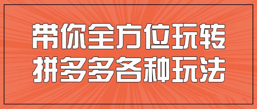 拼多多运营课程：带你全方位玩转拼多多各种玩法