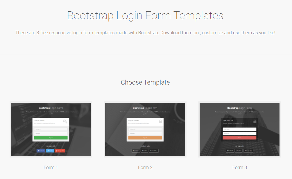 bootstrap登录表单_php网站模板插图