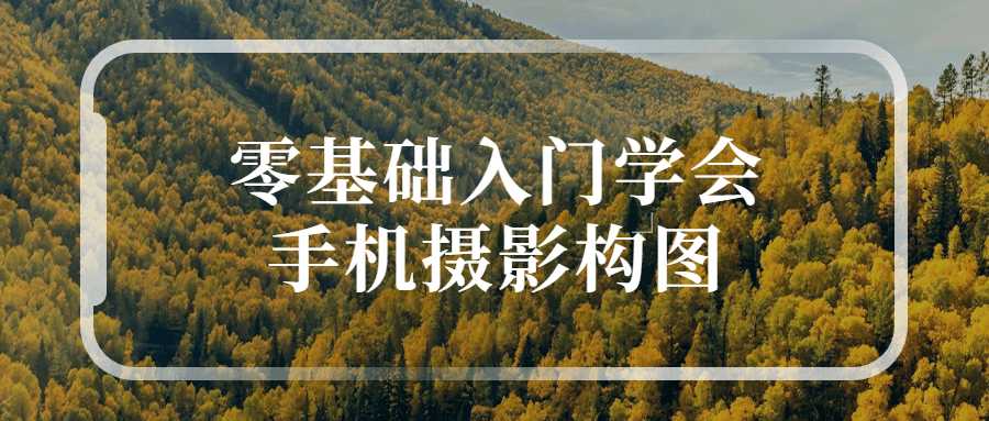 手机摄影教学课程：零基础入门学会手机摄影构图