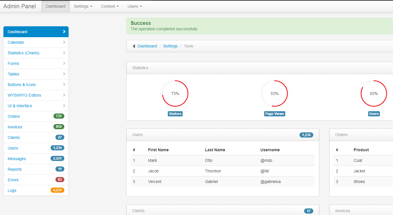 admin panel bootstrap后台管理模板_wordpress主题