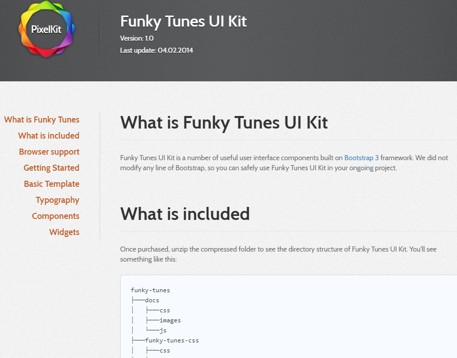 UI框架Funky Tunes UI Kit_html网站模板