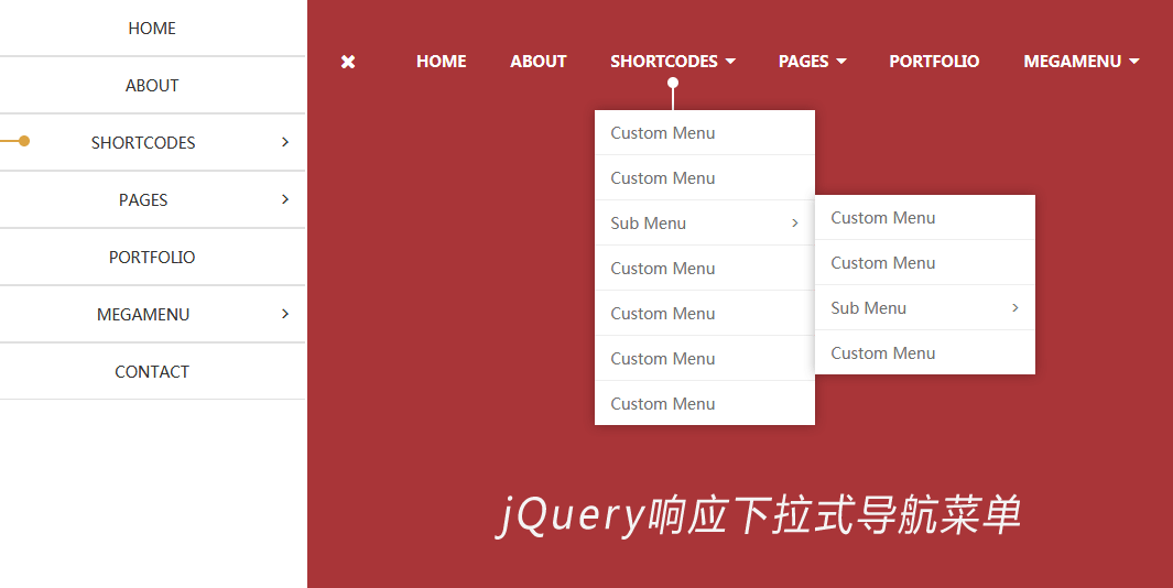 jQuery bootstrap响应式的多级下拉导航菜单代码