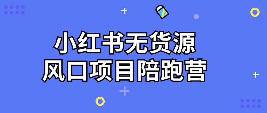 新媒体小红书运营教程：小红书无货源风口项目陪跑营