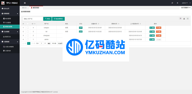 风聆RBAC权限管理系统 v1.0