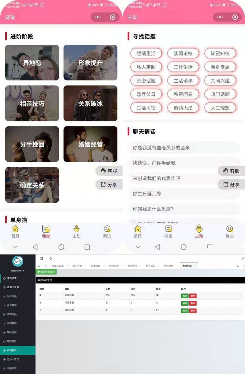 独立版微猫恋爱聊妹术小程序源码带前端多开版