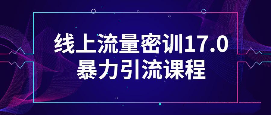 网赚课程：线上流量密训17.0暴力引流课程