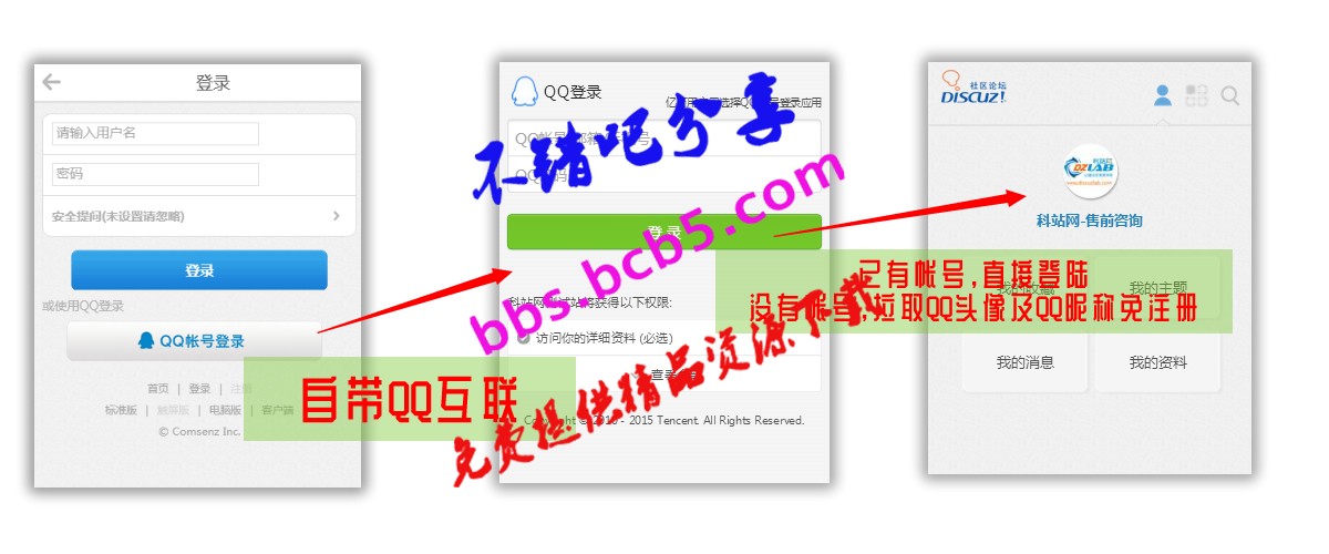 [手机版]快速QQ登录 1.2|dz3.4论坛QQ登陆手机版