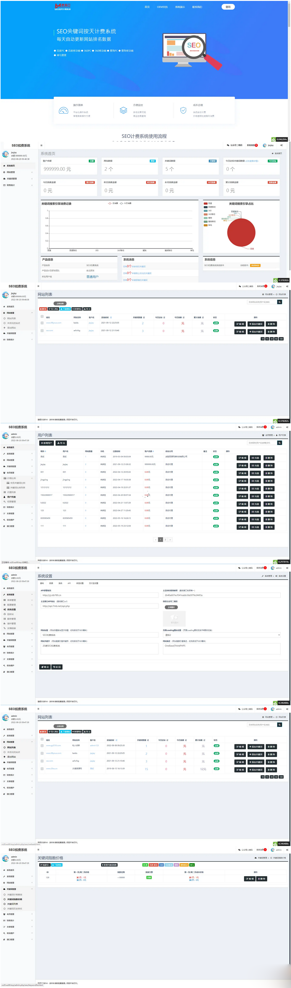 （带教程）商业版SEO关键词按天计费系统：关键词排名优化、代理服务、手机自适应及搭建教程