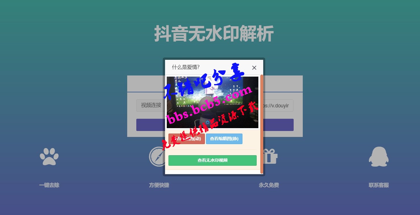 抖音在线去水印网PHP源码