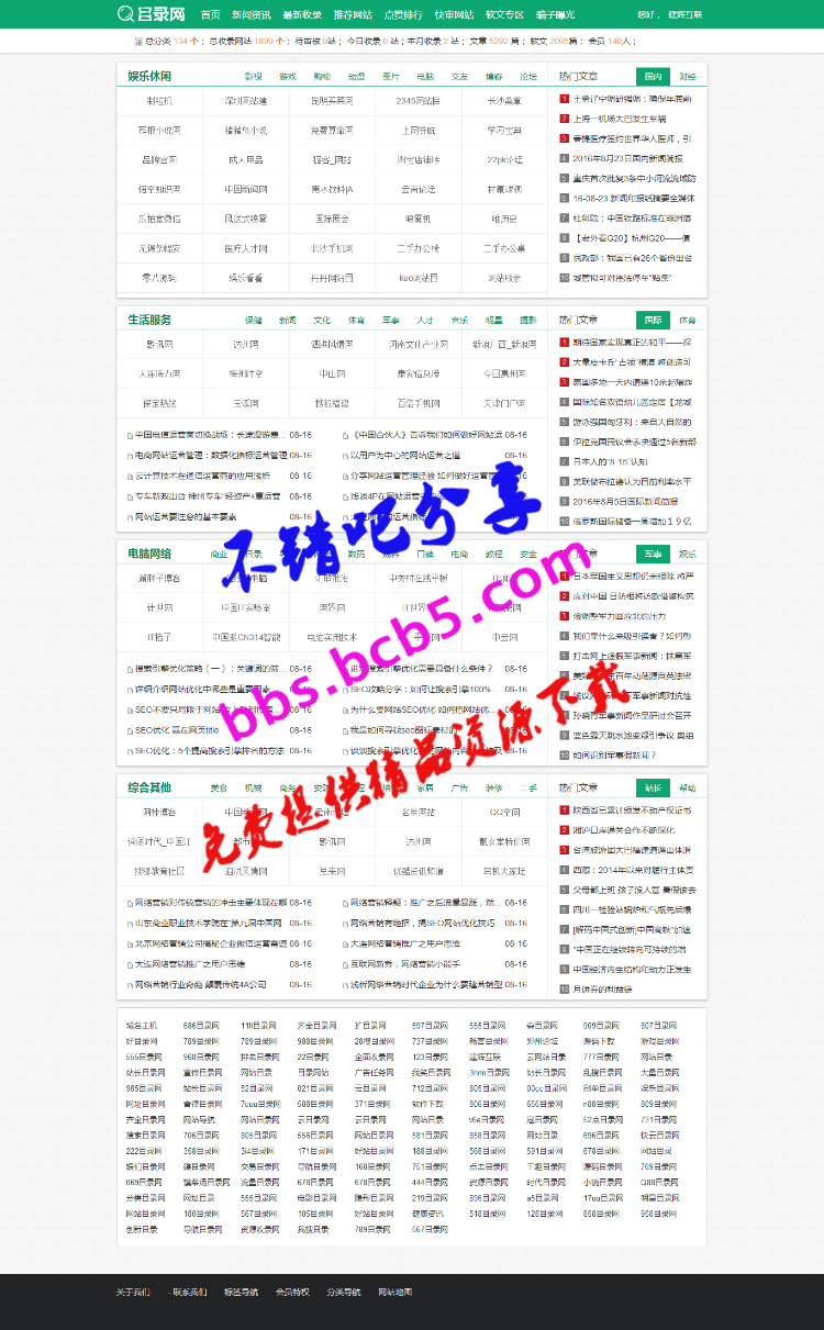 帝国cms内核网址导航分类目录网站程序源码