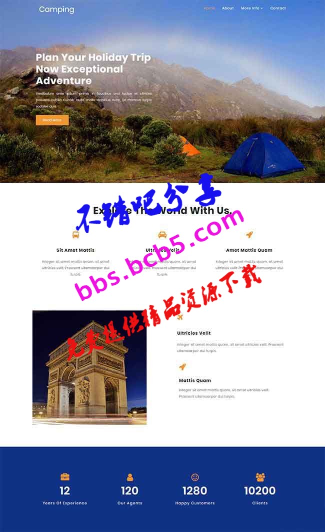 HTML5假日旅行景点介绍网站模板免费下载