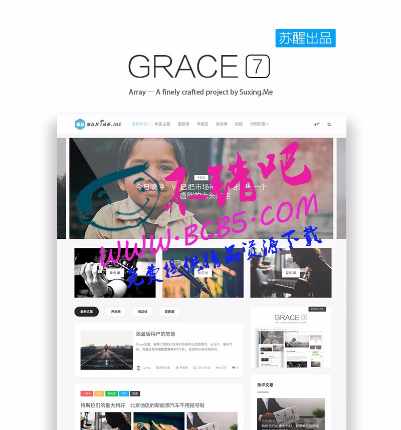 最新苏醒 Grace 7.0 Wordpress grace7科技自媒体极客数码主题源码