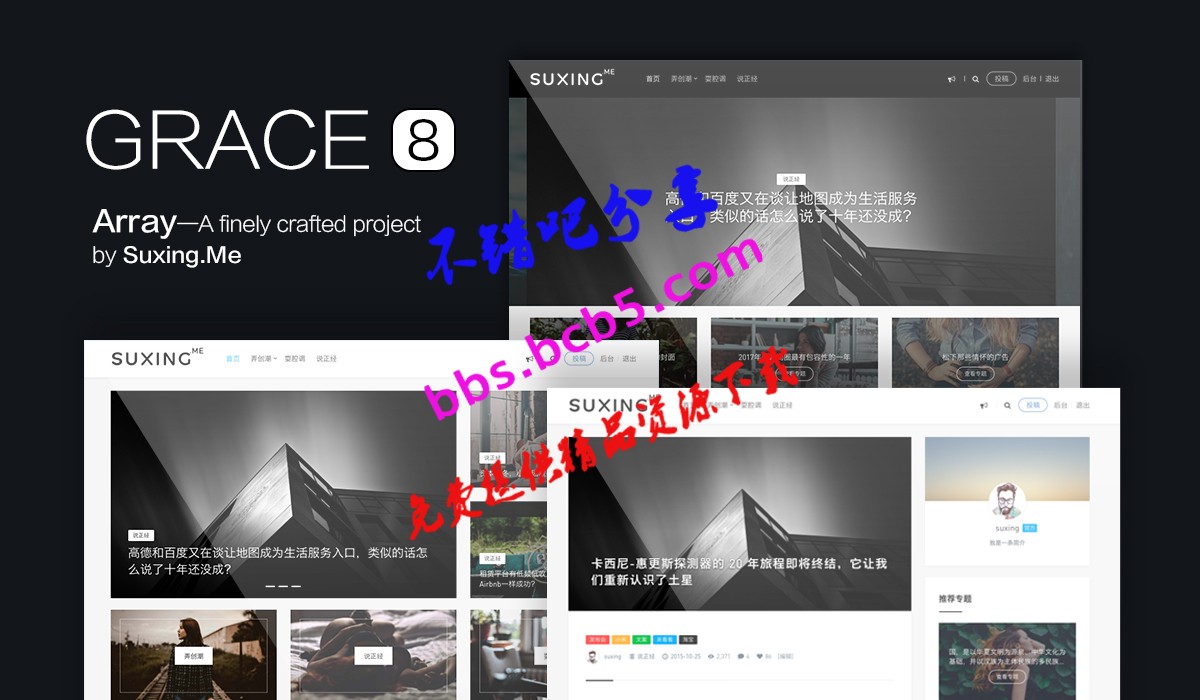 苏醒 Grace V8.0 WordPress主题破解版源码，自适应多终端适配自媒体极客主题