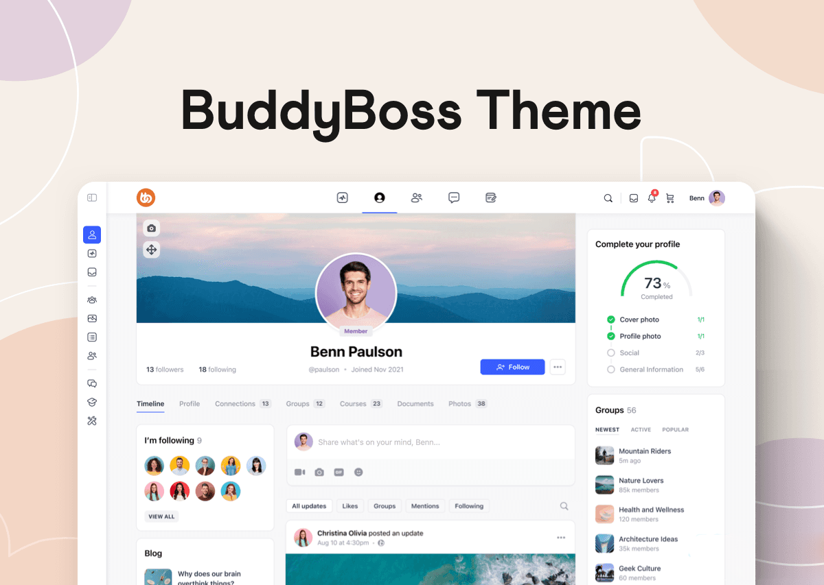 WordPress 定制主题BuddyBoss v2.4.30：个性化程度达到新高