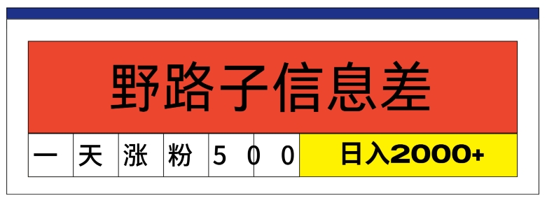 最新《1000个野路子信息差》新玩法文字视频单个作品暴粉5000+