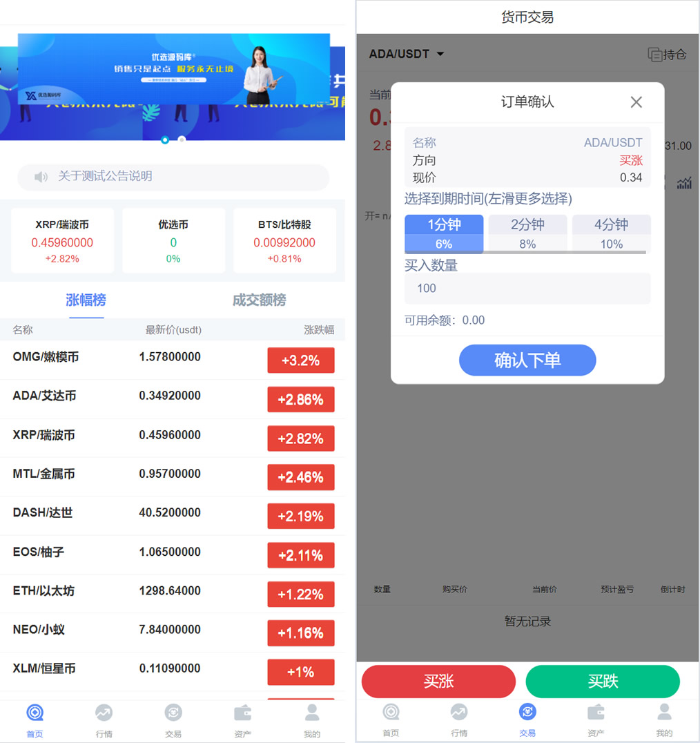 微交所fastadmin框架双语言外汇系统/微盘系统仿交易所/USDT支付