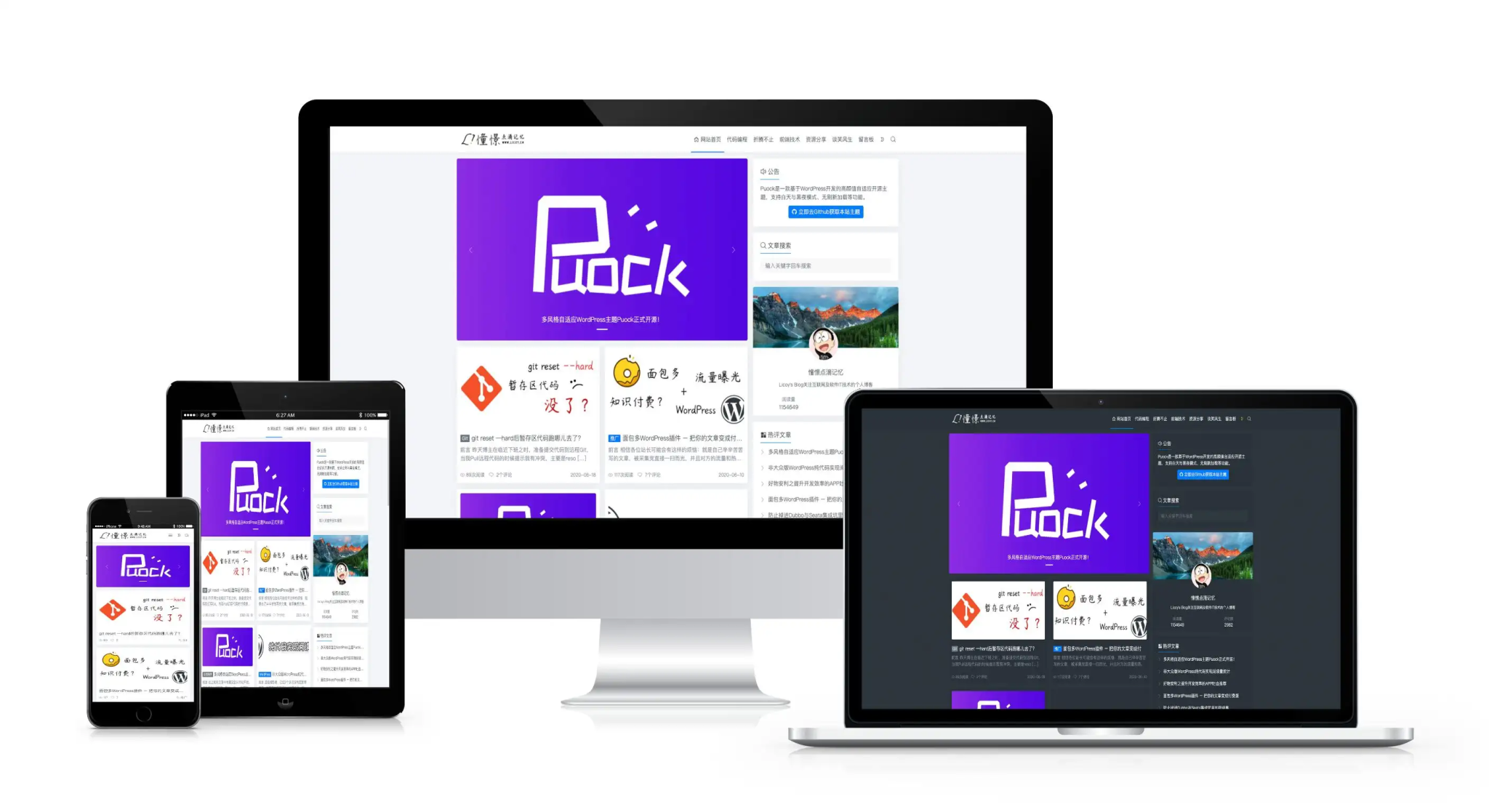 【WordPress主题】资讯博客网站模板Puock高颜值自适应主题v2.8.4插图