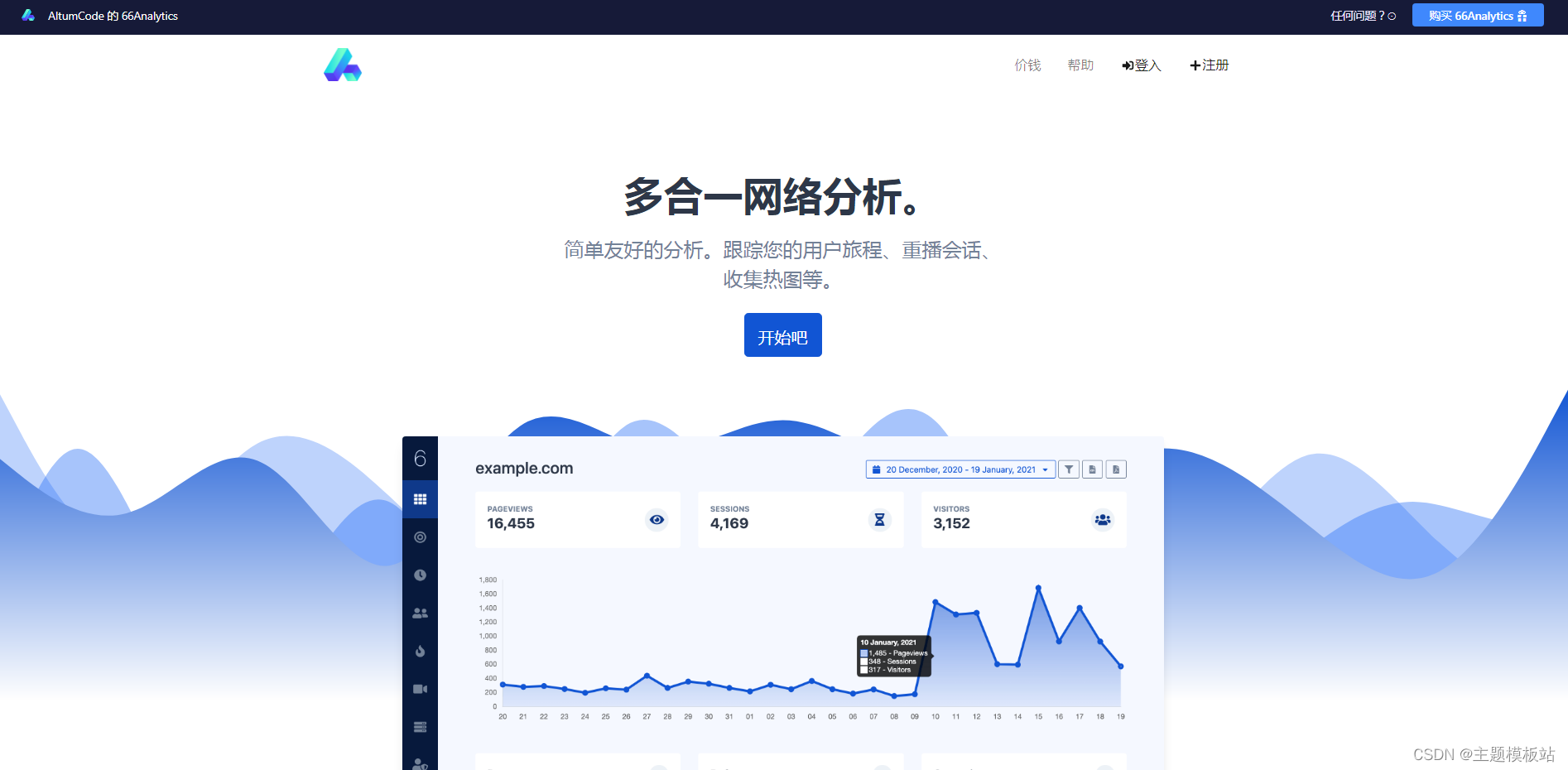 66Analytics v35.0.1 PHP网站统计、访客分析和跟踪系统