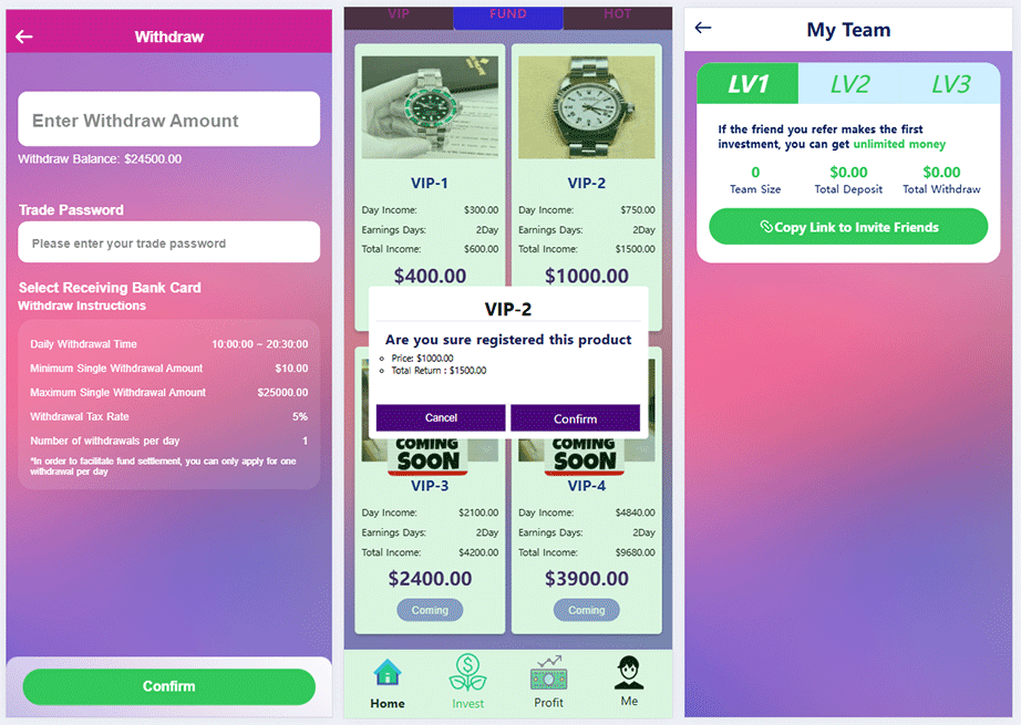 PHP海外投资理财系统源码/英文理财程序/奢侈品手表商城产品理财插图3