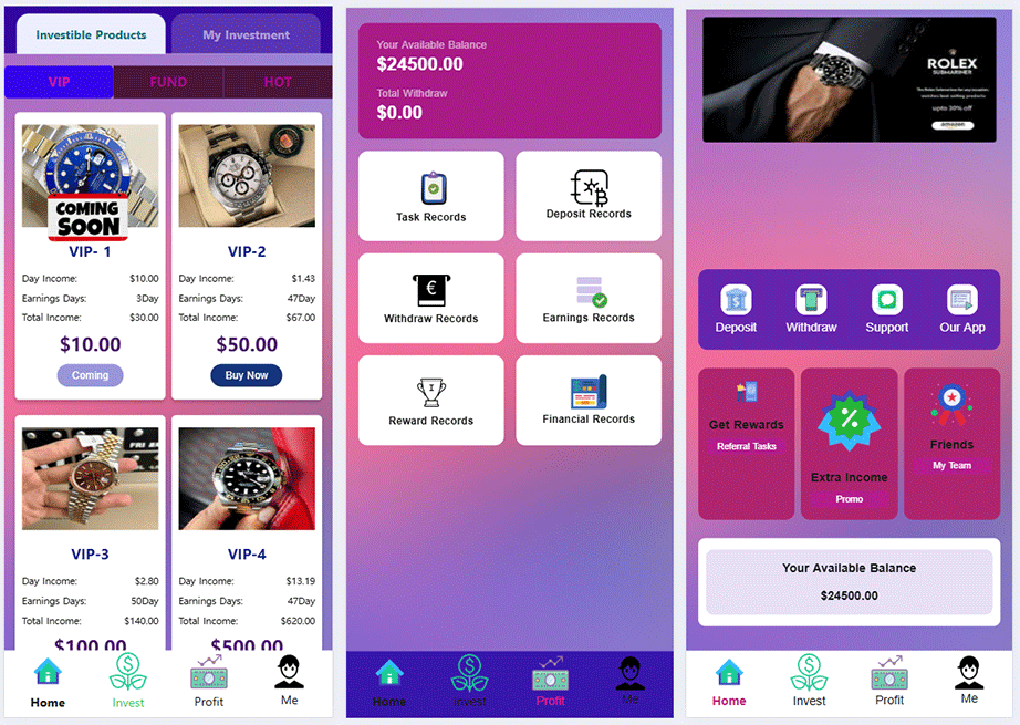 PHP海外投资理财系统源码/英文理财程序/奢侈品手表商城产品理财插图1